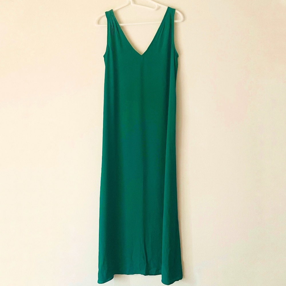 J. Crew “XS” XXS Green Minimalist Maxi Dress